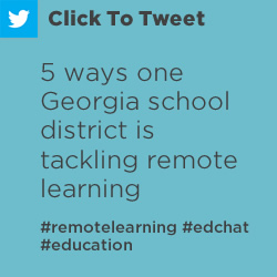 Tweet: 5 ways one Georgia school district is tackling remote https://nwea.us/3gLHU1p #remotelearning #edchat #education